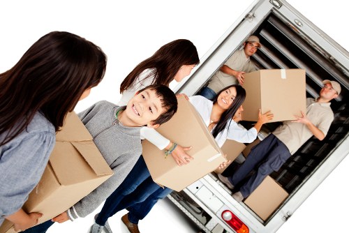 House removals team preparing for a local move in Wimbledon