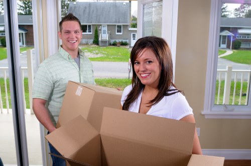 Student removals in Wimbledon with boxes ready for transport