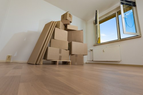 Removal crew securing items during loading