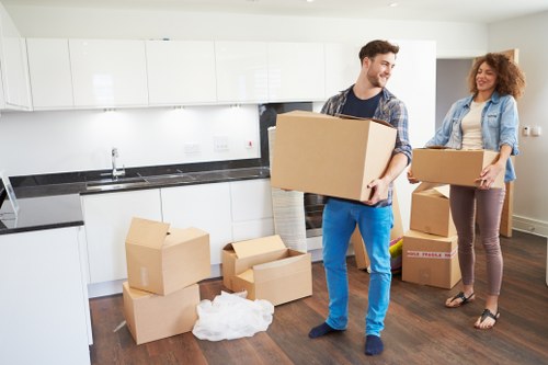 Careful packing materials used for fragile items during a Wimbledon move