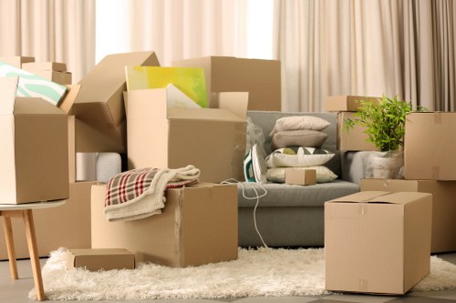 Professional movers handling office relocation in Wimbledon